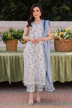 Ivy Bloom by Parishay Embroidered Lawn Suit Unstitched 3 Piece PR25IB IVY-10 - Summer Collection