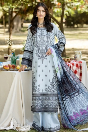 Imrozia Serene Jan-e-Ada Premium Embroidered Lawn Suit Unstitched 3 Piece IPL-02 Rooh - Luxury Summer Collection