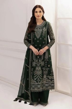 Alizeh Fashion by Bilal Embroidery Embroidered Chiffon Suits Unstitched 3 Piece AFB21RD D-10 ZAR - Luxury Collection