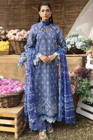 Ayzel By Afrozeh Embroidered Lawn Suits Unstitched 3 Piece AAF24SD AZL-V1-06 Lazuli - Summer Collection