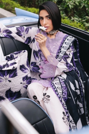 Broadway by Mahnur Embroidered Lawn Suits Unstitched 3 Piece MN25B D-06 Lilac - Summer Collection