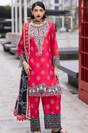 Broadway by Mahnur Embroidered Lawn Suits Unstitched 3 Piece MN25B D-11 Azalea - Summer Collection