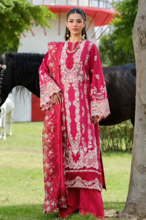 Elaf Embroidered Lawn Suits Unstitched 3 Piece EF25LV ELH-6B Juliet - Summer Collection