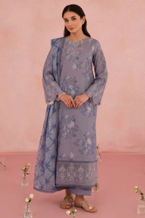 Floral Charm by Afrozeh Embroidered Lawn Suits Unstitched 3 Piece AF25FC D-09 Columbine - Summer Collection