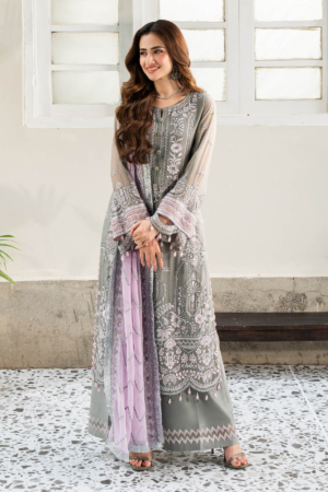 Imrozia - Noor Jahan Embroidered Chiffon Suits Unstitched 3 Piece I-200 Noor - Luxury Collection