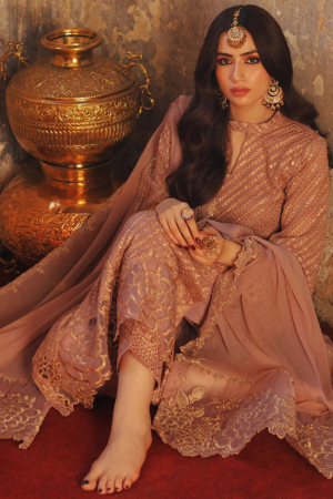 Azure Luxe Embroidered Chiffon Suits Unstitched 3 Piece AZU24LE ALAS-125 Azalea - Festive Collection