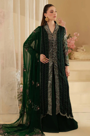 Nureh Embroidered Chiffon Suit Unstitched 3 Piece NU25AC AM-16 - Formals Collection