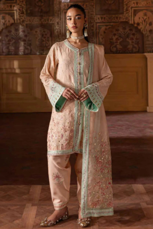 Nureh Embroidered Silk Suits Unstitched 3 Piece NU25NM NE-141 - Formals Collection