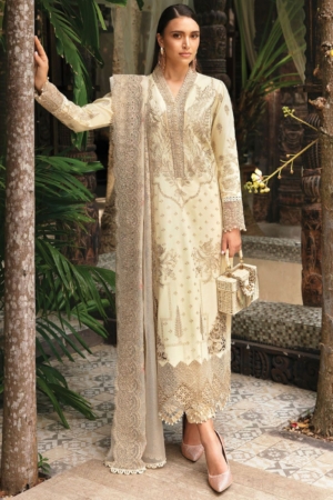 Reve By Serene Premium Embroidered Lawn Suit Unstitched 3 Piece SP24R SL-54 Aurelie - Luxury Summer Collection