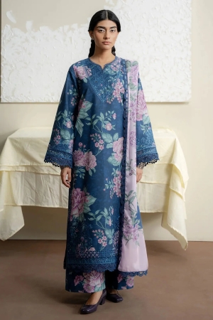 The Bare Minimum by Ayzel Embroidered Lawn Suit Unstitched 3 Piece AAF25BM D-04 Lush Petal - Summer Collection