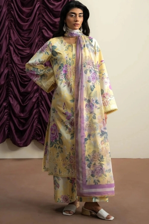 The Bare Minimum by Ayzel Embroidered Lawn Suit Unstitched 3 Piece AAF25BM D-05 Skylar - Summer Collection