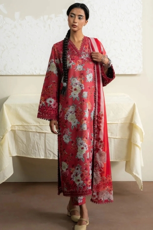 The Bare Minimum by Ayzel Embroidered Lawn Suit Unstitched 3 Piece AAF25BM D-07 Honey Rose - Summer Collection