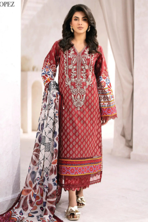 Baroque - Xenia Formals Embroidered Lawn Suit Unstitched 3 Piece ZE24S 12- Tropez - Summer Collection