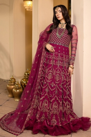 Sidra Aleem - Raj Kumari Embroidered Wedding Suits Unstitched 4 Piece RK- D-01 – Wedding Collection-