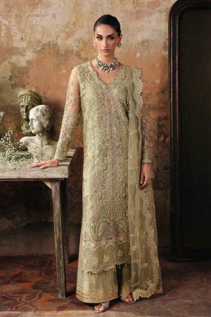 Rajbari - Sage Luxe Embroidered Wedding Suits Unstitched 4 Piece RK- D-02 – Wedding Collection-