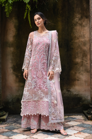 Lavie Haute by Esmel Unstitched Wedding Embroidered Net Suits 3 Piece EML25WU D-107 Aloura - Wedding Collection