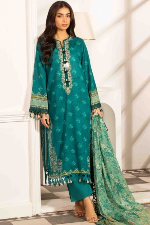 Mausummery Luxury Printed Lawn Unstitched 3 Piece Suit - MUSV2L11 - Emrald - Summer Collection