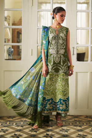 Heritage Dore by Bin Ilyas Unstitched Embroidered Lawn 3 Piece Suit BI26UHD 17-7A - Summer Collection