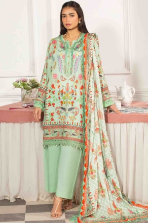 Mausummery Luxury Printed Lawn Unstitched 3 Piece Suit - MUSV2L1 - Jade - Summer Collection