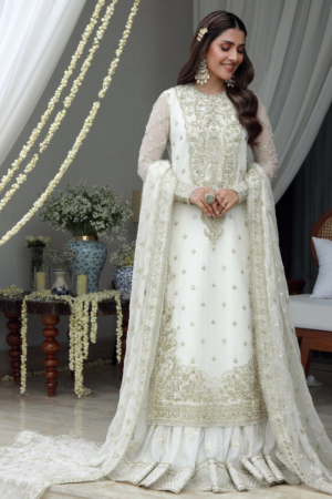 Gulmina Wedding Embroidered Chiffon Suits Unstitched 3 Piece GLM25EU D-03 - Formals Collection