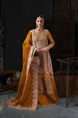 Sardinia Wedding Embroidered Organza Suits Unstitched 3 Piece D-1203 Elena - Formals Collection
