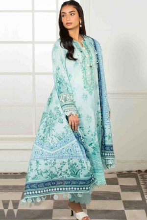 Mausummery Luxury Printed Lawn Unstitched 3 Piece Suit - MUSV2L4 - Marine - Summer Collection