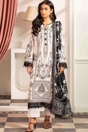 Mausummery Luxury Printed Lawn Unstitched 3 Piece Suit - MUSV2L8 - Pearl - Summer Collection