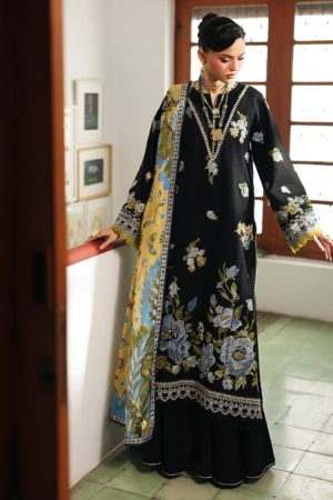 Lumina by Bin Ilyas Unstitched Embroidered Lawn 3 Piece Suit BI26UL L7 1B - Summer Collection