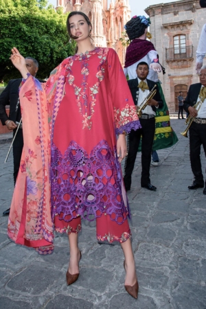 Hemline Odyssey by Mushq Unstitched Embroidered Lawn 3 Piece Suit MU26UHO HUNSS250407 NICOLAS - Summer Collection