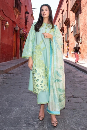 Hemline Odyssey by Mushq Unstitched Embroidered Lawn 3 Piece Suit MU26UHO HUNSS250410 PALOMА - Summer Collection