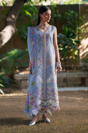 Heritage Dore by Bin Ilyas Unstitched Embroidered Lawn 3 Piece Suit BI26UHD 17-2A - Summer Collection