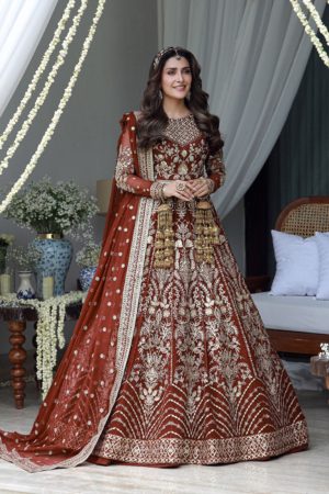 Gulmina Wedding Embroidered Chiffon Suits Unstitched 3 Piece GLM25EU D-01 - Formals Collection