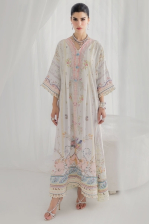 Qalamkar Embroidered Silk Suits Unstitched Kaftan QLM25LS D-08 Bianca - Festive Collection