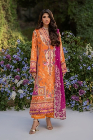 Qalamkar Embroidered Silk Suits Unstitched 3 Piece QLM24LS UA-03 ALMA - Luxury Collection