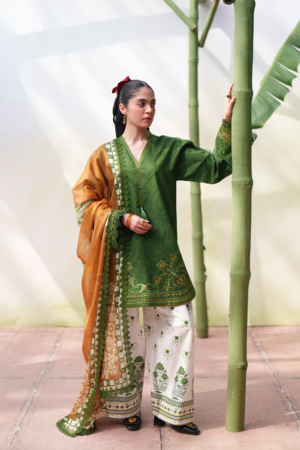Laanem by Saira Rizwan Unstitched Embroidered Lawn 3 Piece Suit SR26ULL ELOWEN-A - Summer Collection