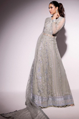 Mushq Embroidered Chiffon Suits Unstitched 4 Piece MQ24BM BOM-03 Scotch Mist - Luxury Collection