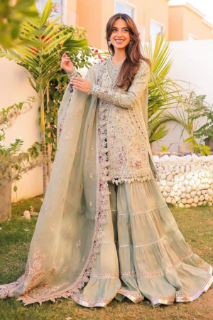 Dilnaaz By Qalamkar Embroidered Missouri Suits Unstitched 3 Piece QLM23DZ DN-6 Fariza - Wedding Collection