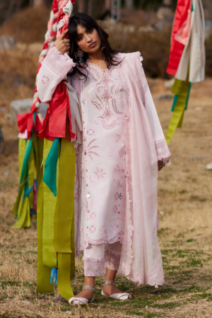 Meili by Zaha Unstitched Embroidered Lawn 3 Piece Suit ZK26UML ZL26-09B - Festive Collection