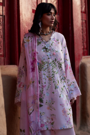 Meili by Zaha Unstitched Embroidered Lawn 3 Piece Suit ZK26UML ZL26-12A - Festive Collection