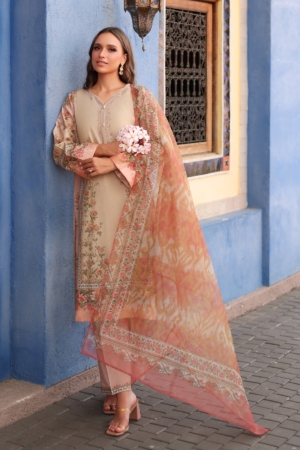 Baroque - Xenia Formals Unstitched Embroidered Lawn 3 Piece Suit XE26ULS D-06 Nithya - Summer Collection