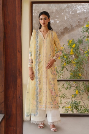 Whisper by Ayzel Unstitched Embroidered Lawn 3 Piece Suit AAF26ULW Frost ZWU-0136-3PO - Eid Collection