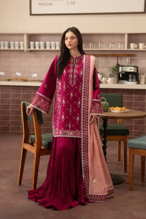 Brewed by Ayzel Unstitched Embroidered Lawn 3 Piece Suit AAF26UBL Doppio ZWU-0143-3PO - Festive Collection