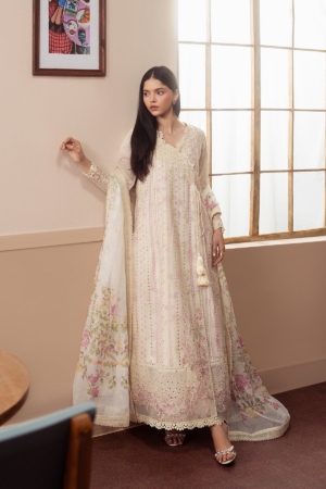 Brewed by Ayzel Unstitched Embroidered Paper Cotton 3 Piece Suit AAF26UBL Mochaque ZWU-0146-3PO - Festive Collection