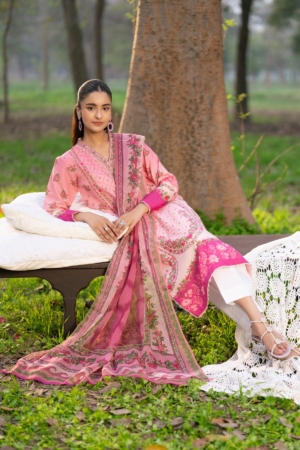 Baroque - Xenia Formals Unstitched Embroidered Lawn 3 Piece Suit XF26ULN 960 - BRUNELLE - Summer Collection
