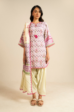Alkaram Luxury Prints 3pc Un-stitched Summer Collection'26 - EC97-26-PURPLE