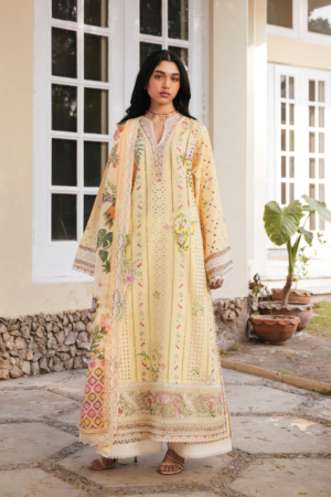 Florette by Afrozeh Unstitched Embroidered Lawn 3 Piece Suit AF26UFL D-07 EIRA - Festive Collection