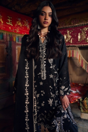 Meili by Zaha Unstitched Embroidered Lawn 3 Piece Suit ZK26UML ZL26-05B - Festive Collection