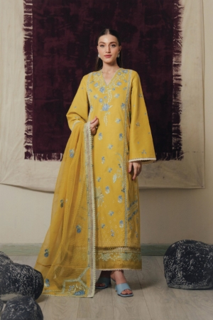 Daybreak by Afrozeh Unstitched Printkari Embroidered Lawn 3 Piece Suit AF26UDB D-10 SUNHAZE - Summer Collection