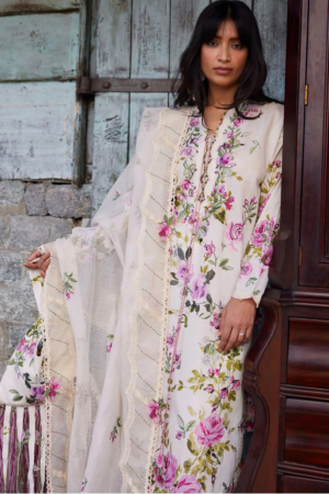 Meili by Zaha Unstitched Embroidered Lawn 3 Piece Suit ZK26UML ZL26-11B - Festive Collection
