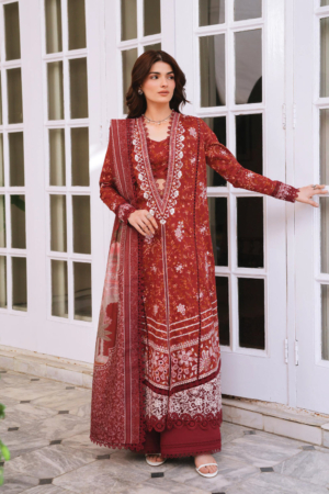Florette by Afrozeh Unstitched Embroidered Lawn 3 Piece Suit AF26UFL D-06 ELYNDRA - Festive Collection